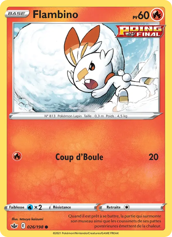Carte Pokémon Flambino #26 — Règne de Glace
