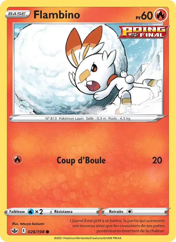 Carte Pokémon Flambino #26 — Règne de Glace