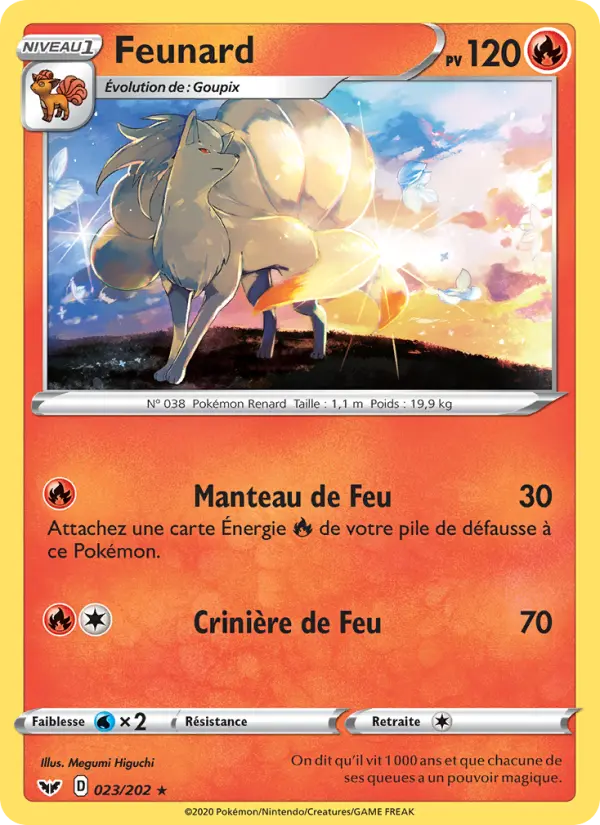 Carte Pokémon Feunard #23 — Épée et Bouclier