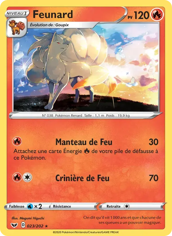 Carte Pokémon Feunard #23 — Épée et Bouclier