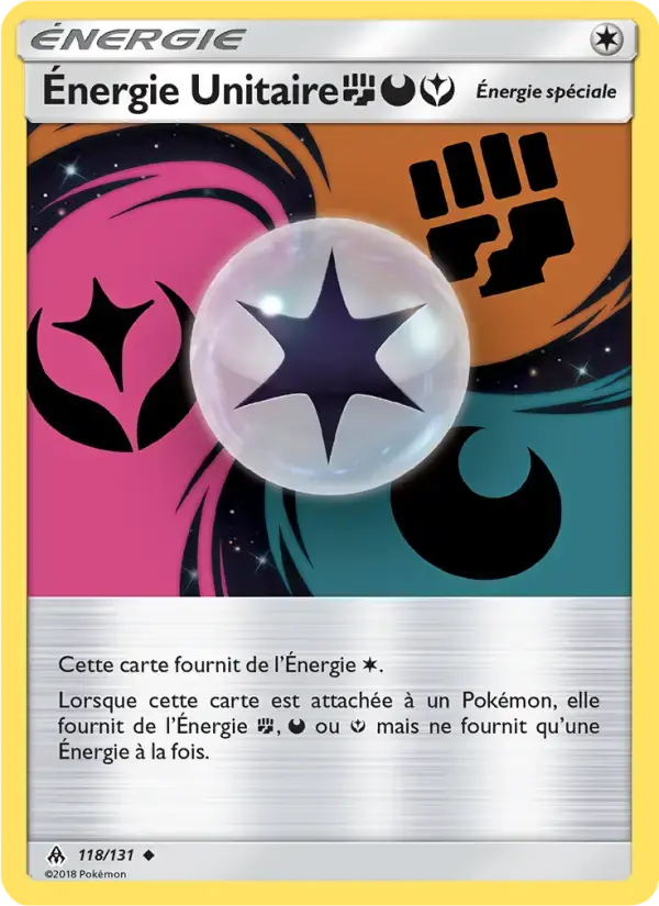 Carte Pokémon Énergie Unitaire FightingDarknessFairy #118 — Lumière Interdite