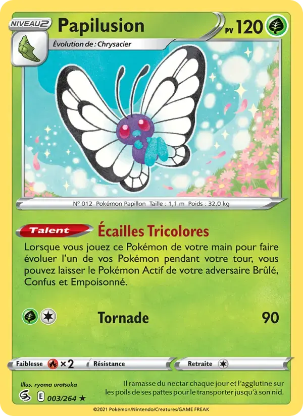 Carte Pokémon Papilusion #3 — Poing de Fusion