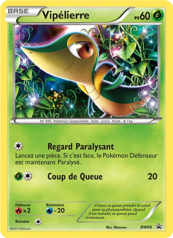 Carte Pokémon Vipélierre #BW06 — Promos Noir et Blanc