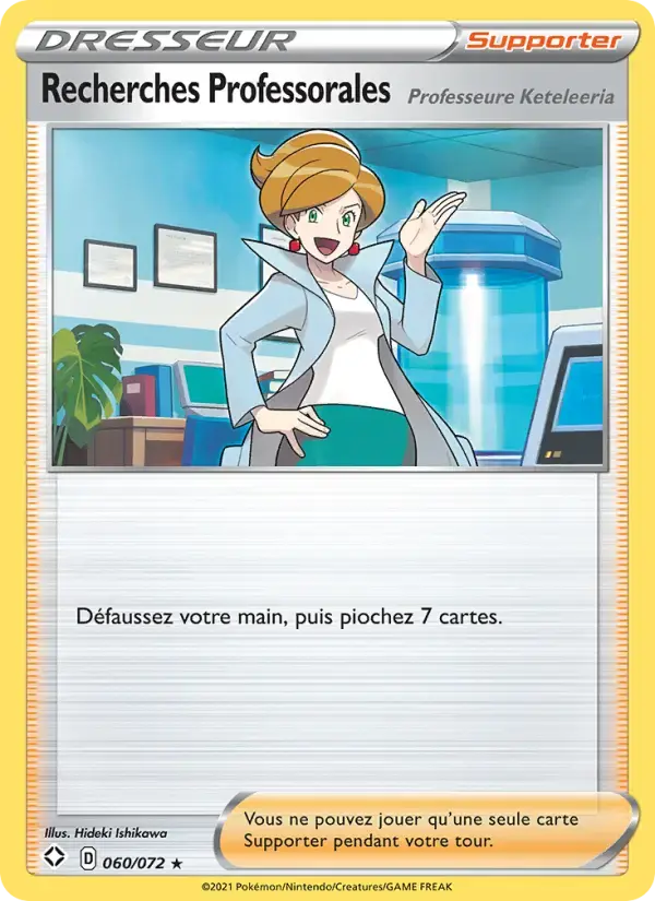 Carte Pokémon Recherches Professorales (Professeure Keteleeria) #60 — Destinées Radieuses