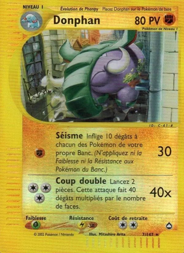 Carte Pokémon Donphan #7 — Aquapolis