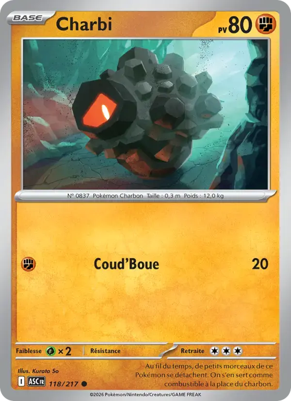 Carte Pokémon Charbi #118 — Héros Transcendants