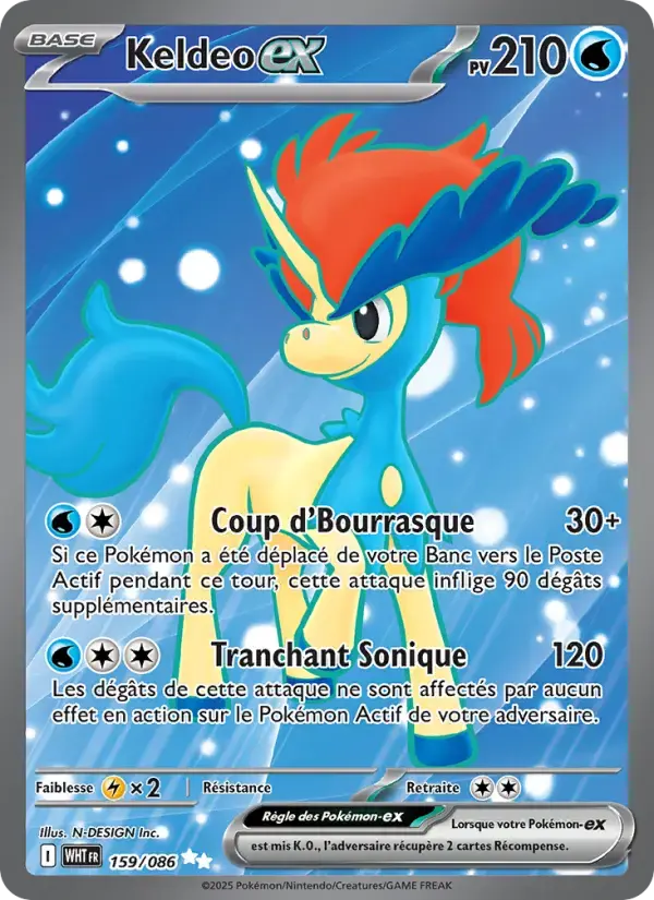 Carte Pokémon Keldeo-ex #159 — Flamme Blanche