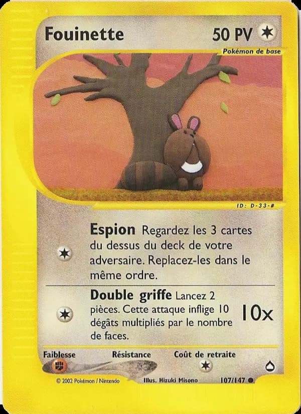 Carte Pokémon Fouinette #107 — Aquapolis