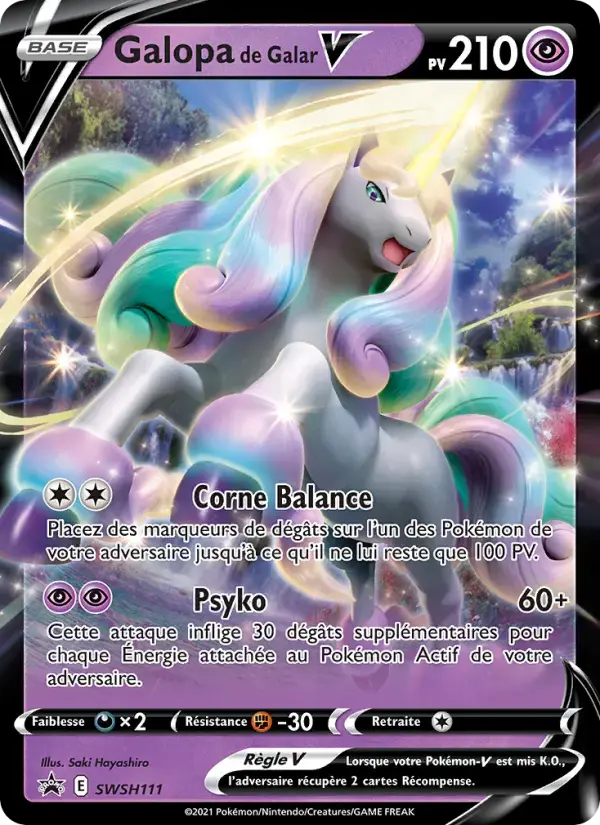 Carte Pokémon Galopa de Galar V #SWSH111 — Promos Épée et Bouclier