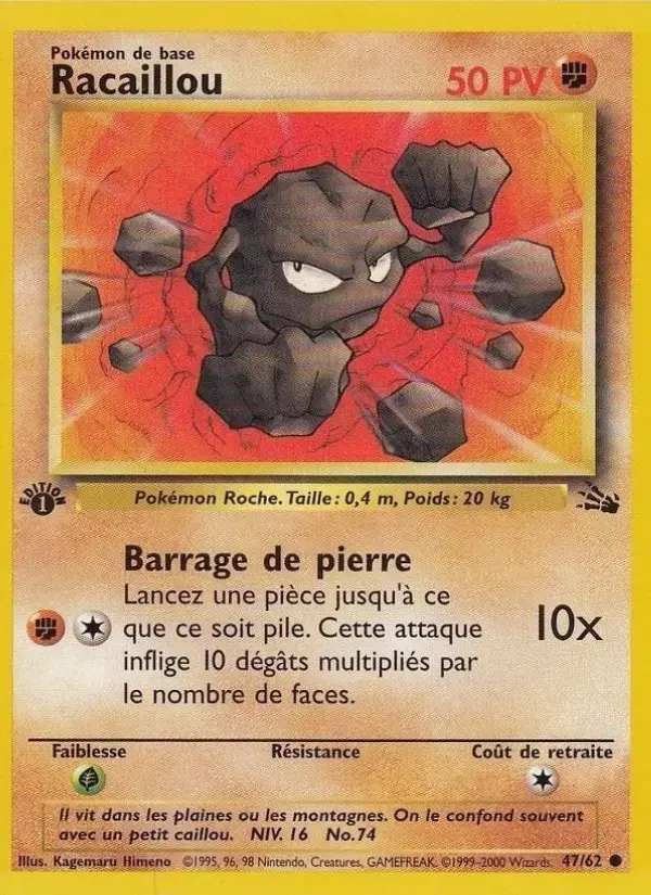 Carte Pokémon Racaillou #47 — Fossile
