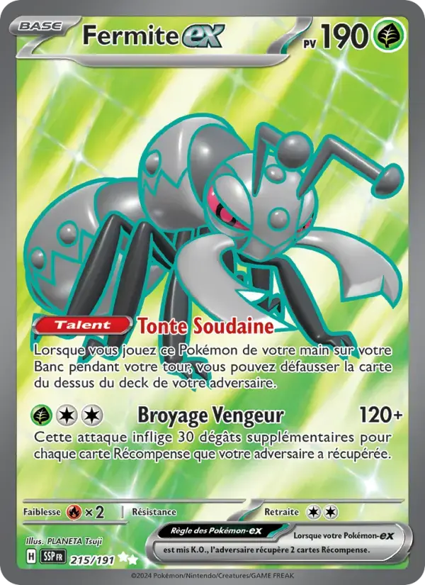 Carte Pokémon Fermite-ex #215 — Étincelles Déferlantes