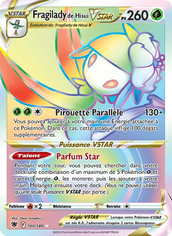 Carte Pokémon Fragilady de Hisui VSTAR #190 — Astres Radieux