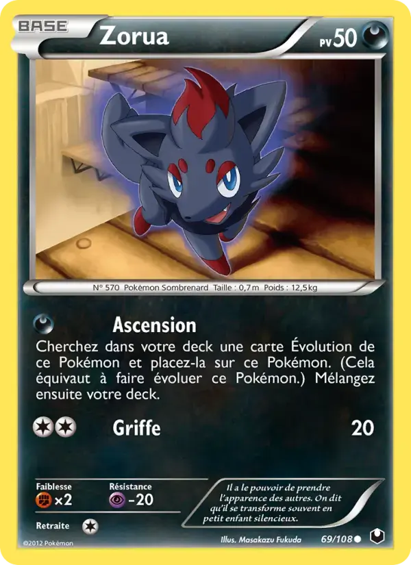 Carte Pokémon Zorua #69 — Explorateurs Obscurs