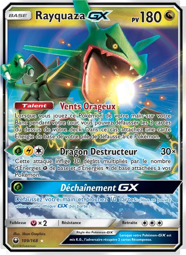 Carte Pokémon Rayquaza GX #109 — Tempête Céleste