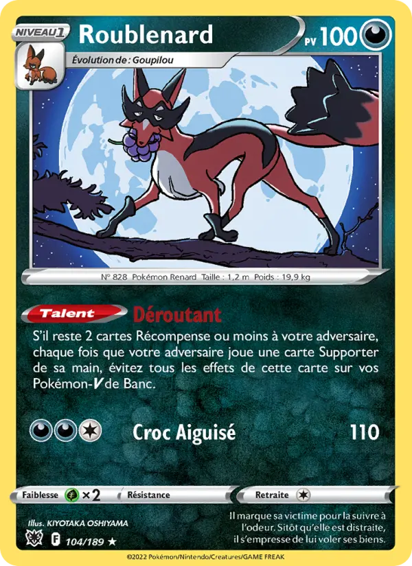 Carte Pokémon Roublenard #104 — Astres Radieux