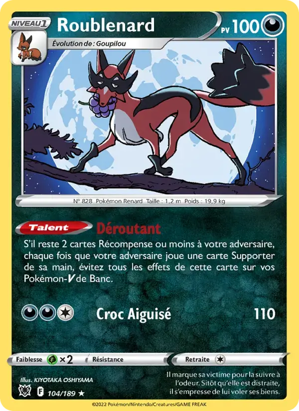 Carte Pokémon Roublenard #104 — Astres Radieux