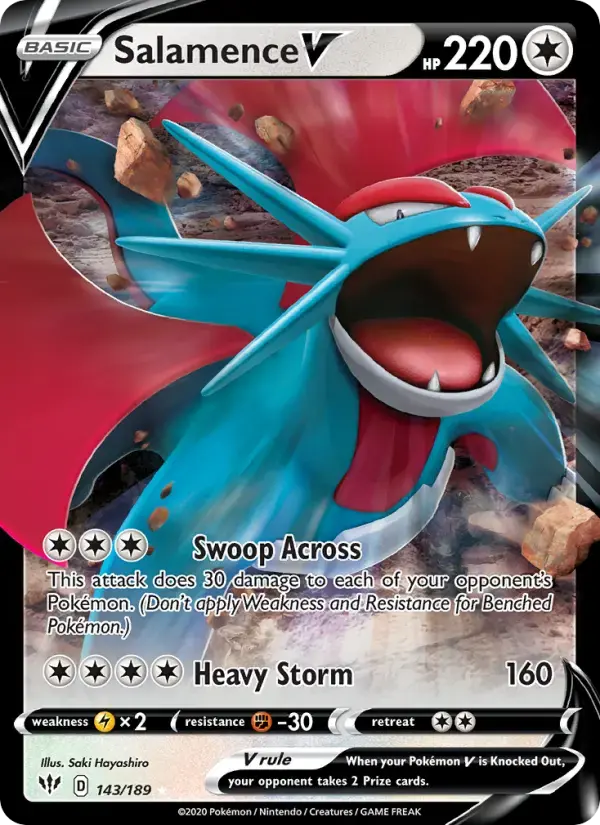 Salamence V #143 — Darkness Ablaze