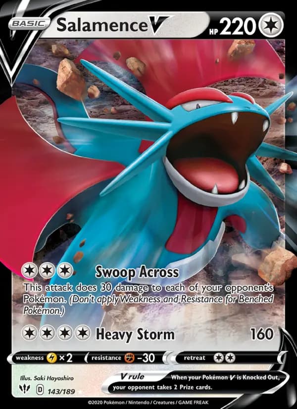Salamence V #143 — Darkness Ablaze