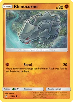 Carte Pokémon Rhinocorne #92 — Alliance Infaillible