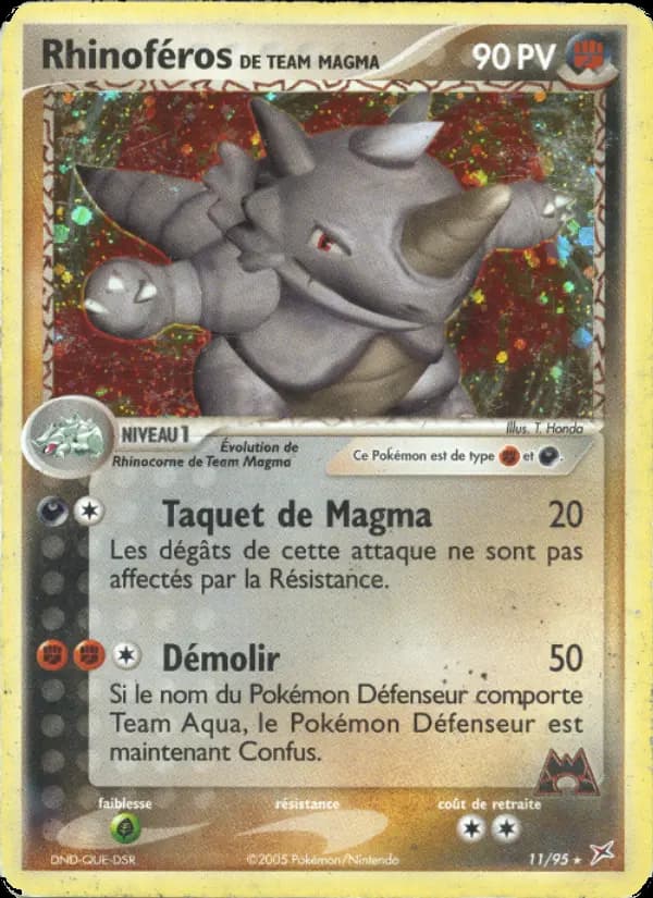 Carte Pokémon Rhinoféros de Team Magma #11 — Team Magma vs Team Aqua