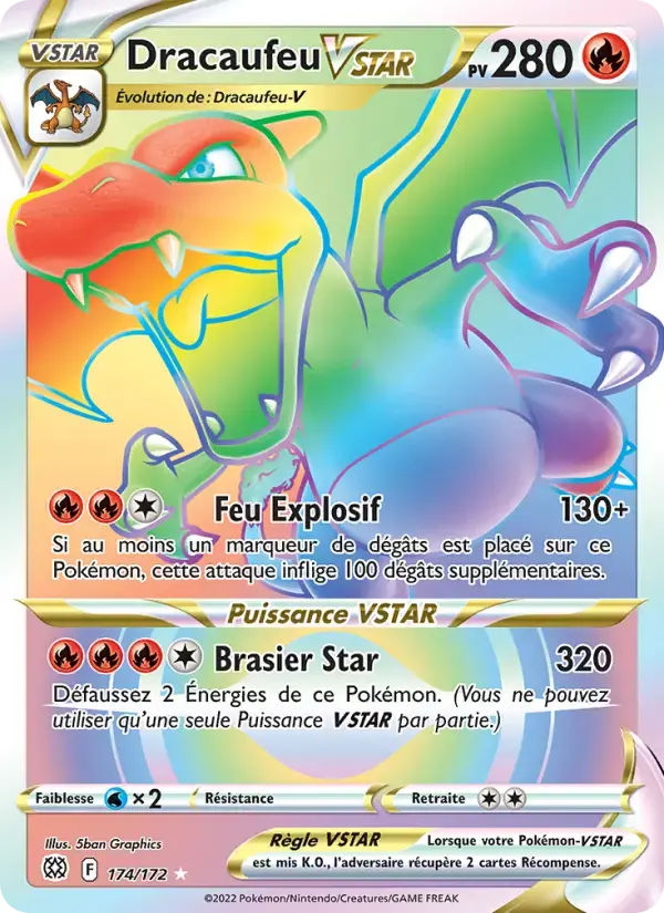 Carte Pokémon Dracaufeu VSTAR #174 — Stars Étincelantes