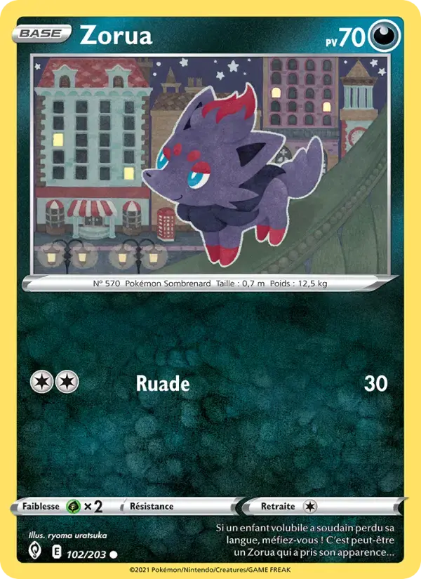 Carte Pokémon Zorua #102 — Évolution Céleste