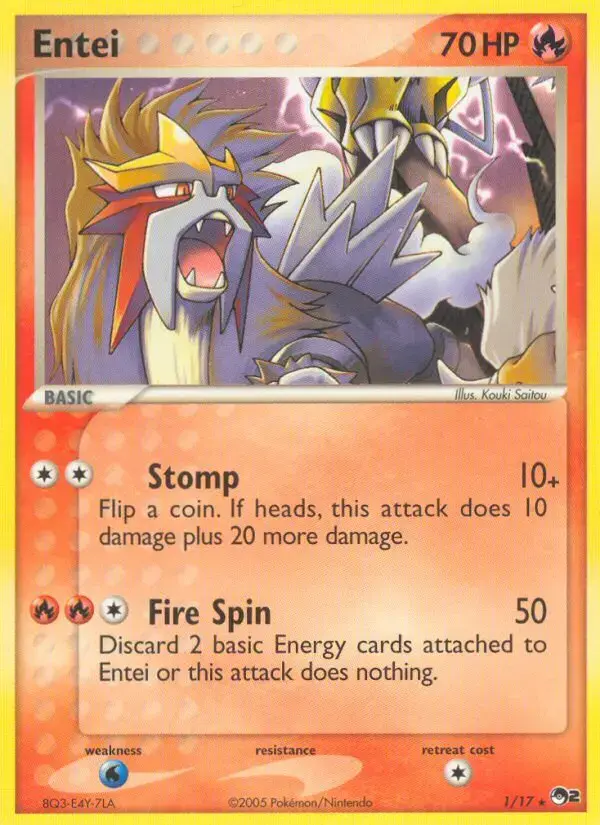 Carte Pokémon Entei #1 — POP 2