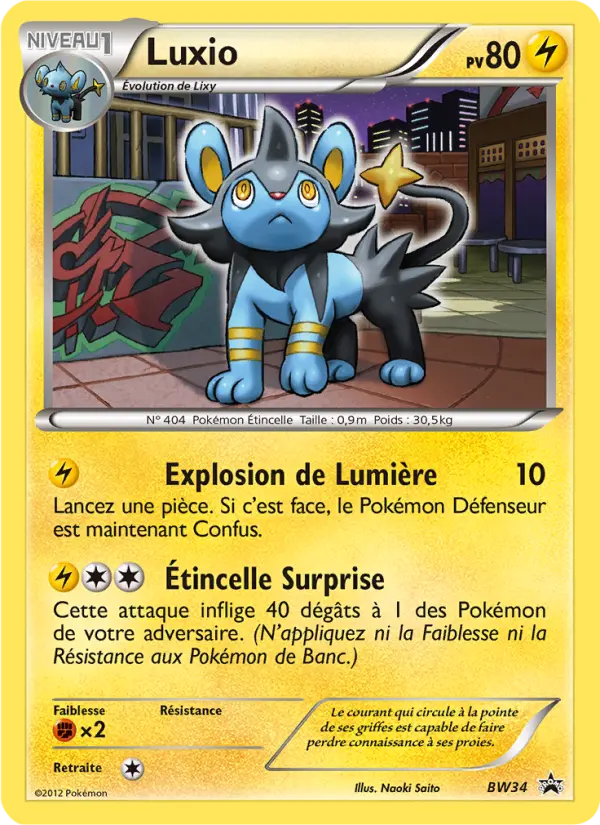 Carte Pokémon Luxio #BW34 — Promos Noir et Blanc