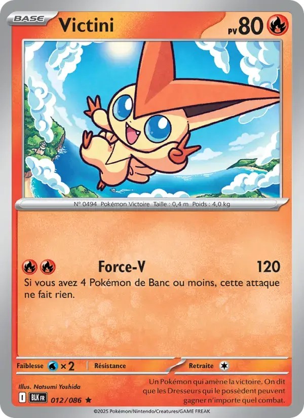 Carte Pokémon Victini #012 — Foudre Noire
