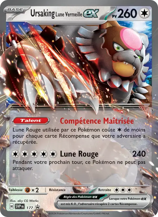 Carte Pokémon Ursaking Lune Vermeille-ex #177 — Promos Écarlate et Violet