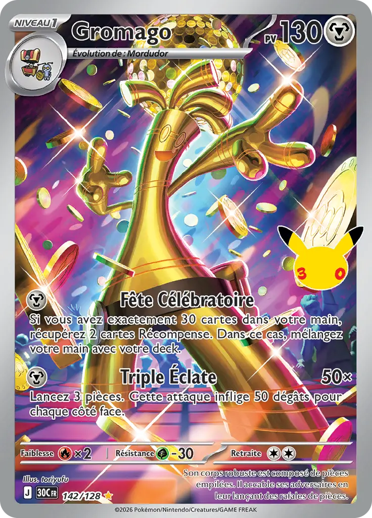 Carte Pokémon Gromago #142 — 30ᵉ Anniversaire