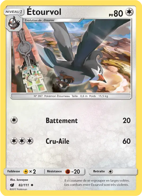 Carte Pokémon Étourvol #82 — Invasion Carmin