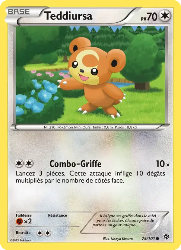 Carte Pokémon Teddiursa #75 — Explosion Plasma