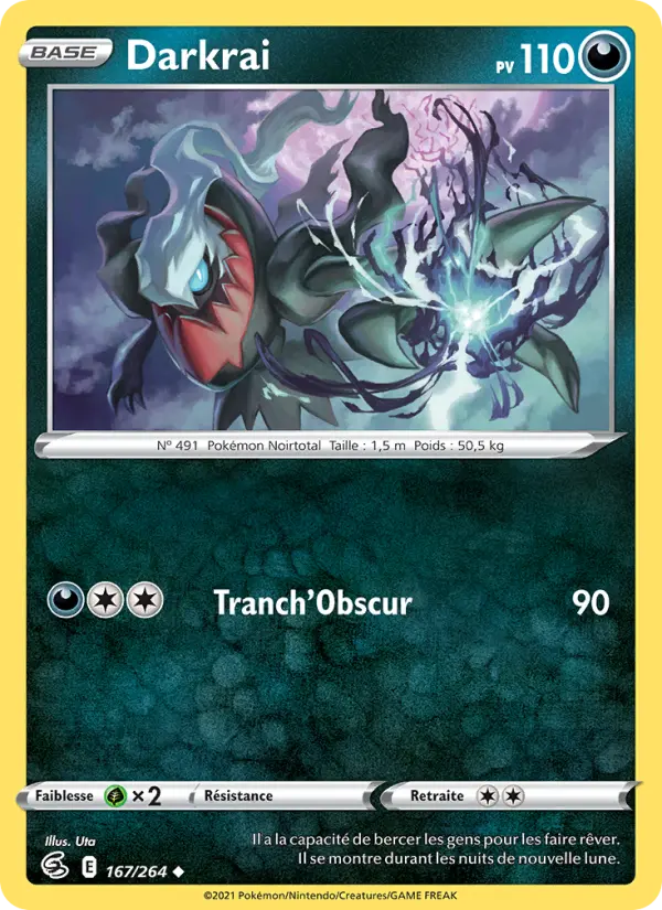 Carte Pokémon Darkrai #167 — Poing de Fusion