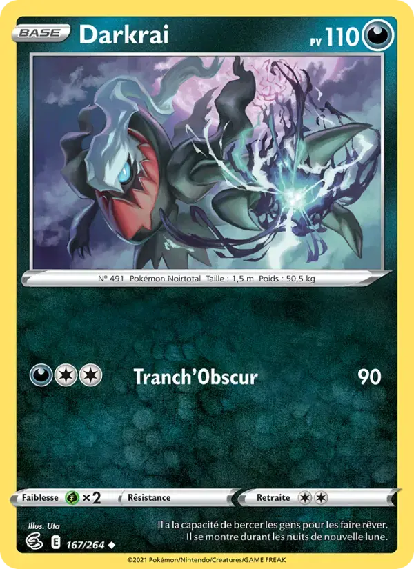 Carte Pokémon Darkrai #167 — Poing de Fusion