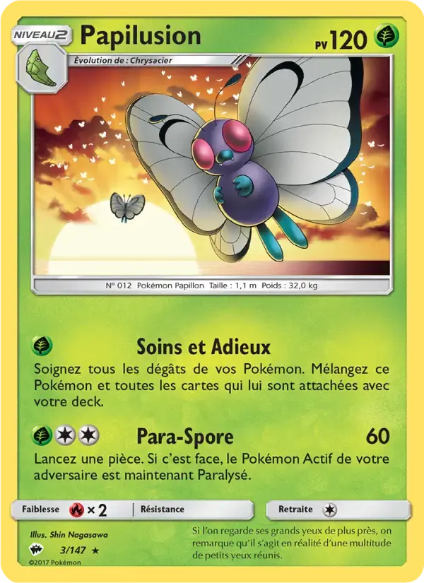 Carte Pokémon Papilusion #3 — Ombres Ardentes