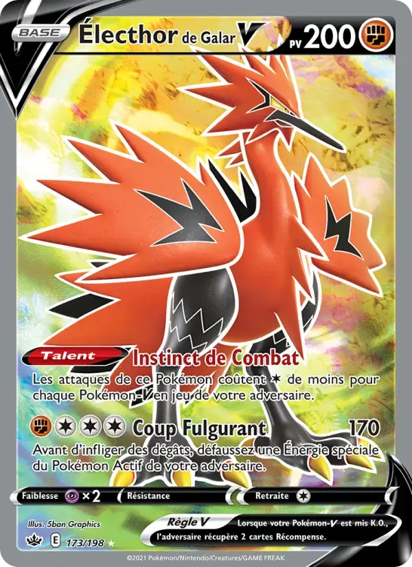 Carte Pokémon Électhor de Galar V #173 — Règne de Glace
