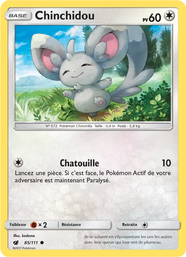 Carte Pokémon Chinchidou #85 — Invasion Carmin