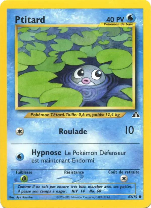 Carte Pokémon Ptitard #62 — Neo Discovery