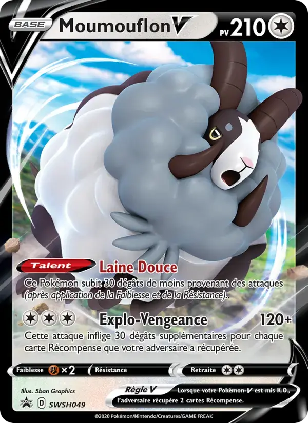 Carte Pokémon Moumouflon V #SWSH049 — Promos Épée et Bouclier