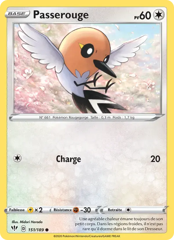 Carte Pokémon Passerouge #151 — Ténèbres Embrasées