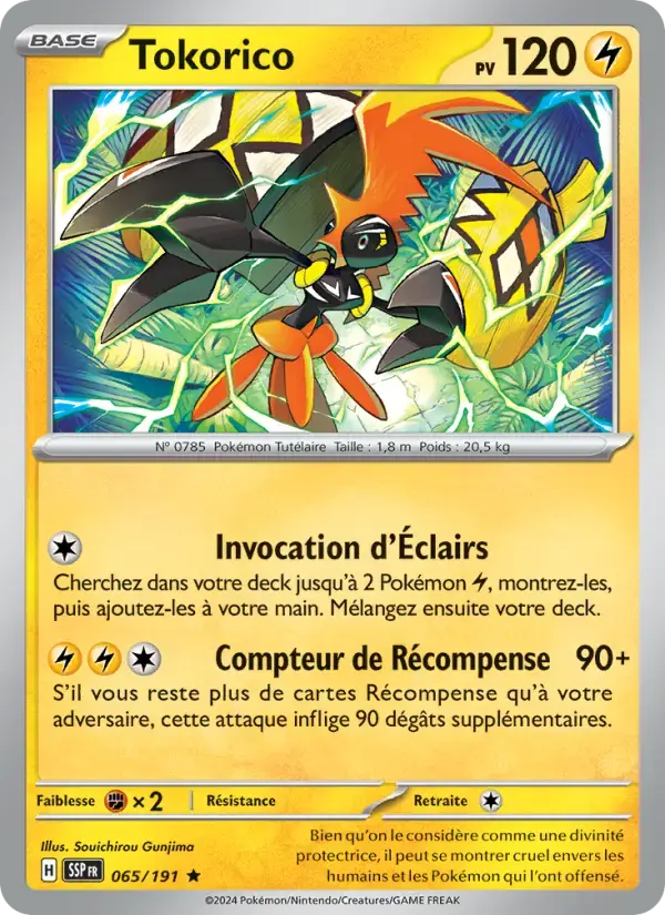 Carte Pokémon Tokorico #065 — Étincelles Déferlantes