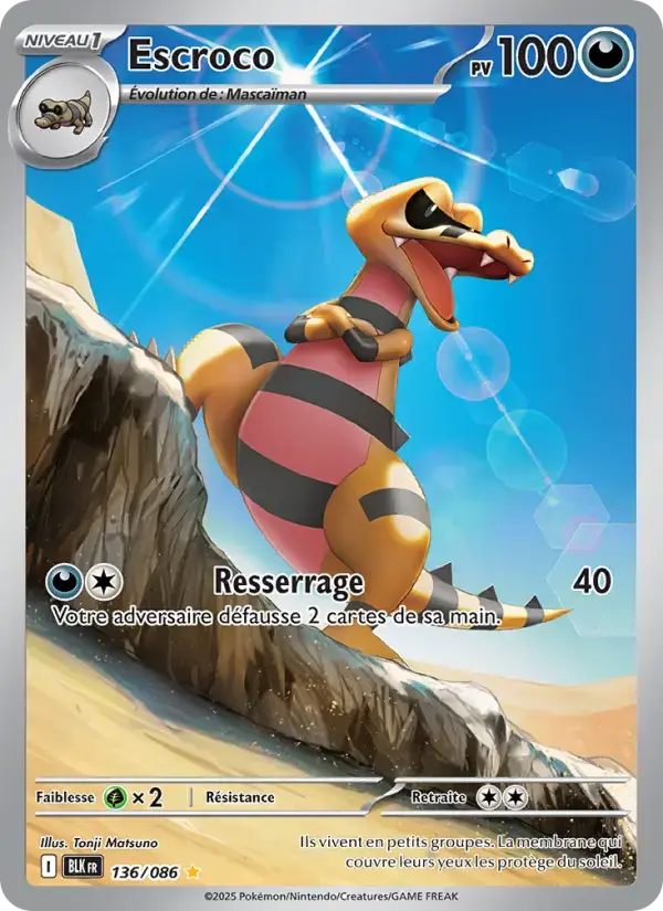 Carte Pokémon Escroco #136 — Foudre Noire
