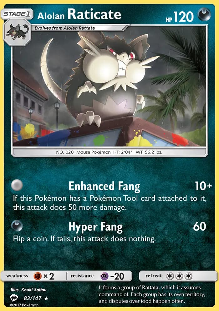 Alolan Raticate #82 — Burning Shadows