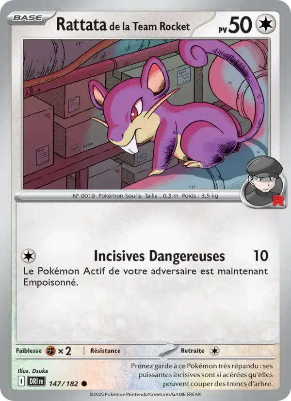Carte Pokémon Rattata de la Team Rocket #147 — Rivalités Destinées