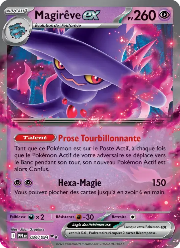 Carte Pokémon Magirêve-ex #036 — Flammes Fantasmagoriques
