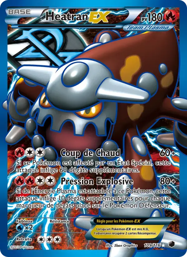 Carte Pokémon Heatran-EX #109 — Glaciation Plasma