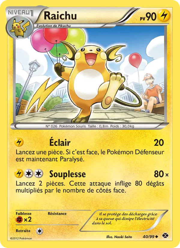 Carte Pokémon Raichu #40 — Destinées Futures