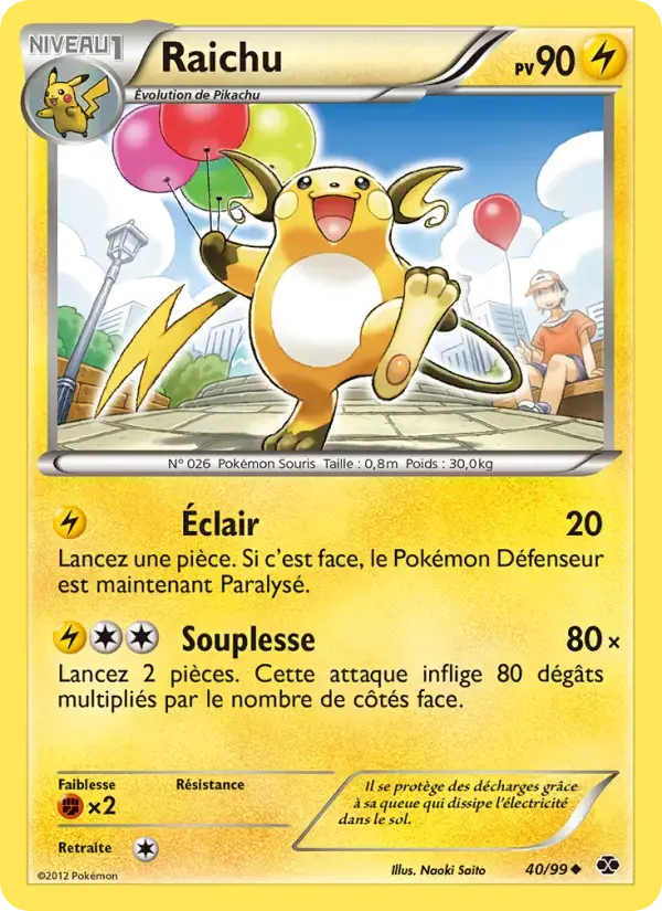 Carte Pokémon Raichu #40 — Destinées Futures