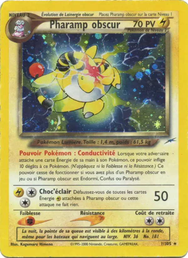 Carte Pokémon Pharamp obscur #1 — Neo Destiny